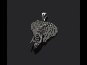 Sliced elephant pendant v2 3D 打印模型