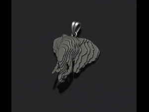 Sliced elephant pendant v2 3D Print Model