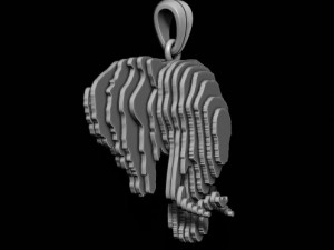 Sliced elephant pendant v2 3D 打印模型