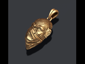 Ape gorilla with bandana handkerchief pendant 3D Baskı Modeli