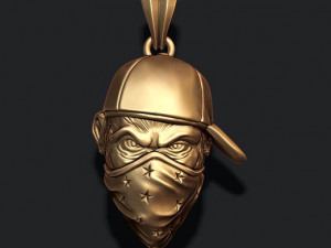 Ape gorilla with bandana pendant baseball cap hat 3D print model 3D प्रिंट मॉडल