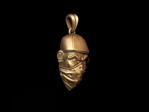 Ape gorilla with bandana pendant baseball cap hat 3D print model 3D Принт Модель