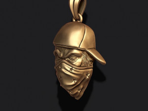 Ape gorilla with bandana pendant baseball cap hat 3D print model 3D Принт Модель