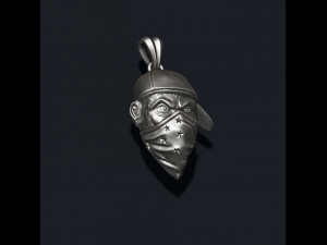 Ape gorilla with bandana pendant baseball cap hat 3D print model 3D Принт Модель