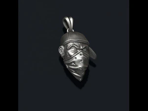 Ape gorilla with bandana pendant baseball cap hat 3D print model 3D Print Model