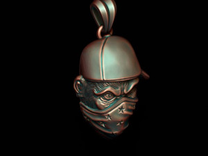 Ape gorilla with bandana pendant baseball cap hat 3D print model 3D Принт Модель
