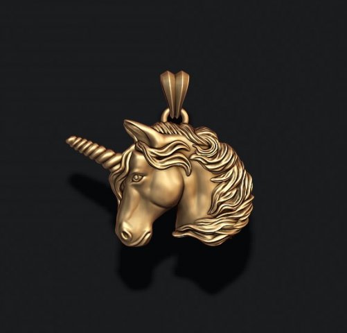 Unicorn pendant 3D print model 3D 프린트 모델 .c4d .max .obj .3ds .fbx .stl .blend 