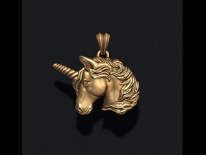 Unicorn pendant 3D print model 3D Print Model