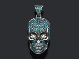 Skull pendant with gems 3D print model 3D Принт Модель