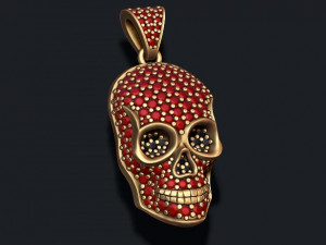 Skull pendant with gems 3D print model 3D Принт Модель