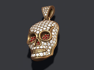 Skull pendant with gems 3D print model 3D Принт Модель