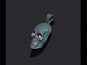 Skull pendant with gems 3D print model 3D Принт Модель