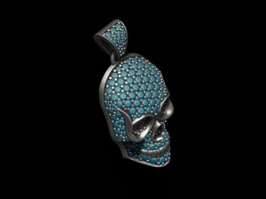 Skull pendant with gems 3D print model 3D Принт Модель