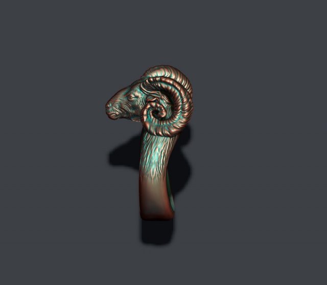 Ram sheep ring 3D print model 3D प्रिंट मॉडल .c4d .max .obj .3ds .fbx .stl .blend 