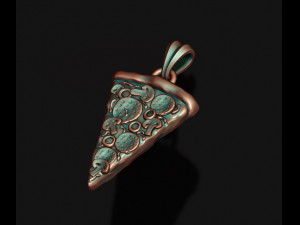 Pizza slice pendant 3Dプリントモデル