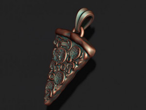 Pizza slice pendant 3Dプリントモデル