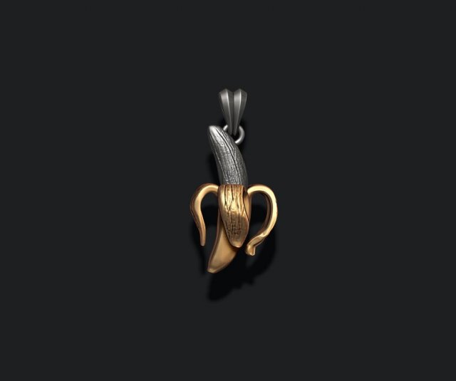 Banana pendant 3D print model Model do druku 3D .c4d .max .obj .3ds .fbx .stl .blend 