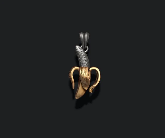Banana pendant 3D print model 3D Print Model .c4d .max .obj .3ds .fbx .stl .blend 