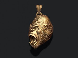 Angry Gorilla basrelief pendant 3D Принт Модель