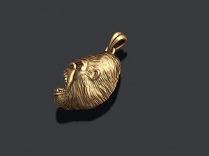 Angry Gorilla basrelief pendant 3D Print Model