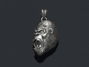 Angry Gorilla basrelief pendant 3D प्रिंट मॉडल