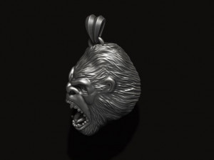 Angry Gorilla basrelief pendant 3D प्रिंट मॉडल