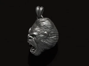 Angry Gorilla basrelief pendant 3D Print Model