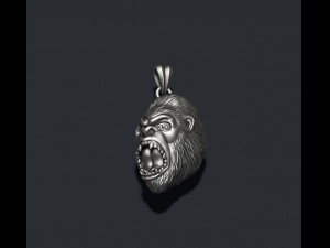 Angry Gorilla basrelief pendant 3D प्रिंट मॉडल