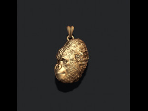 Gorilla basrelief pendant 3D print model 3D Принт Модель