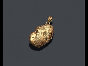 Gorilla basrelief pendant 3D print model 3D Принт Модель