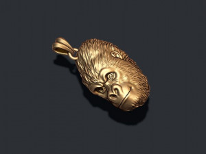Gorilla basrelief pendant 3D print model 3D Принт Модель