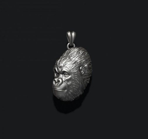 Gorilla basrelief pendant 3D print model 3D Принт Модель .c4d .max .obj .3ds .fbx .stl .blend 