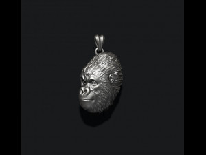 Gorilla basrelief pendant 3D print model Modelo de Impressão 3D
