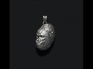 Gorilla basrelief pendant 3D print model 3D Print Model