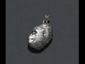 Gorilla basrelief pendant 3D print model 3D Print Model