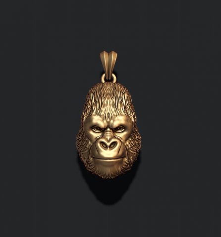 Gorilla head basrelief pendant 3D Принт Модель .c4d .max .obj .3ds .fbx .stl .blend 