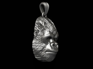 Gorilla head basrelief pendant 3D Принт Модель