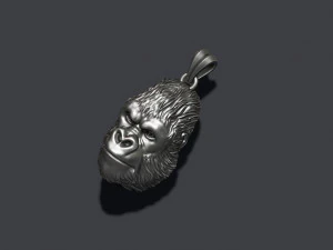 Gorilla head basrelief pendant 3D Print Model