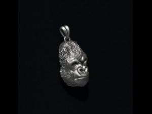 Gorilla head basrelief pendant 3D Принт Модель