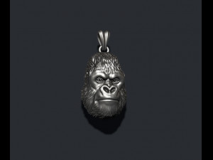 Gorilla head basrelief pendant 3D Принт Модель