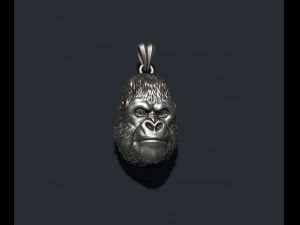 Gorilla head basrelief pendant 3D Print Model