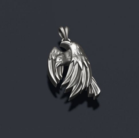 Eagle pendant Model Cetak 3D .c4d .max .obj .3ds .fbx .stl .blend 