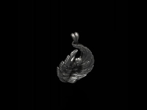 Girl with feather wings pendant v2 3D print model 3Dプリントモデル