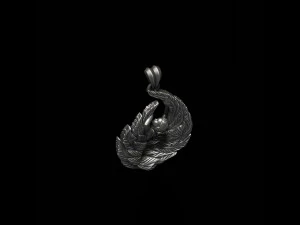 Girl with feather wings pendant v2 3D print model 3D Print Model