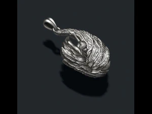 Girl with feather wings pendant v2 3D print model 3D Print Model