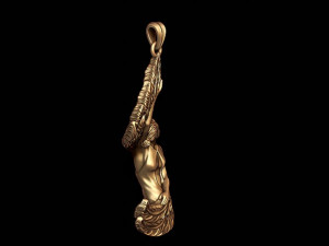 Girl with feather wings pendant v3 3D print model 3D-Druckmodell