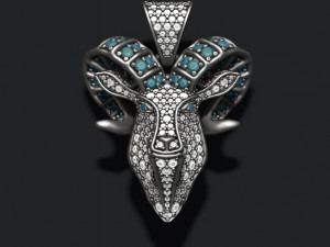 Goat head pendant with gems Modelo de impresión 3D