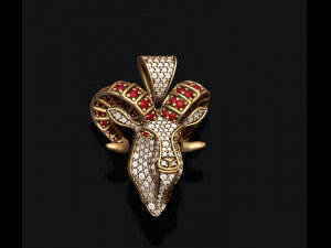 Goat head pendant with gems 3D Baskı Modeli