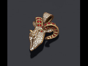 Goat head pendant with gems 3D Baskı Modeli