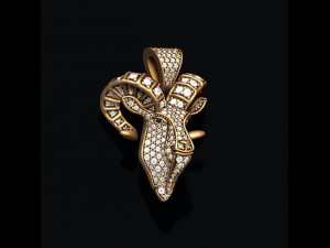 Goat head pendant with gems 3D Baskı Modeli